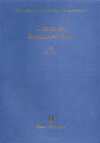 9783487105567-Lessico dei romanzieri greci. Vol.IV: (pi greco-omega).