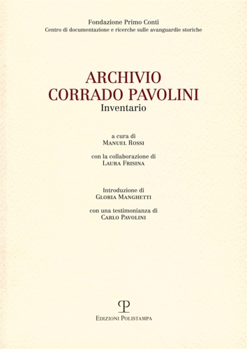 9788859617921-Archivio Corrado Pavolini. Inventario.