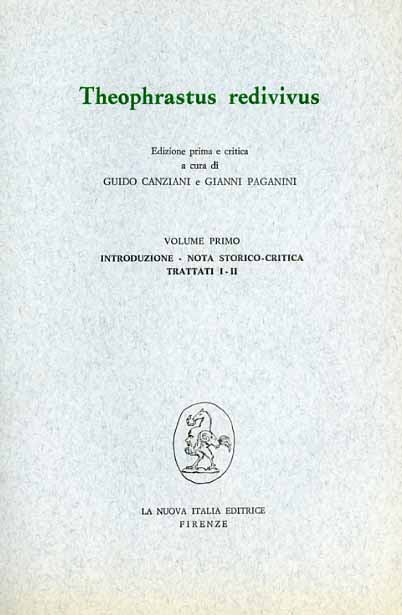 9788820400132-Theophrastus redivivus. Vol.I: Intr.nota storico critica, trattati I,II.