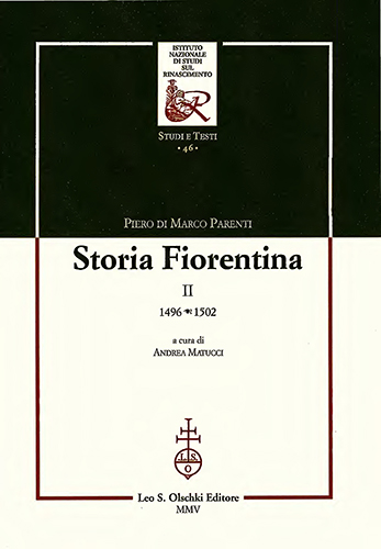 Parenti,Piero di Marco. - Storia fiorentina. II (1496 - 1502).