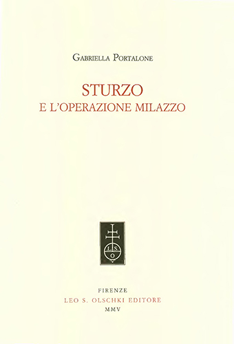 Portalone,Gabriella. - Sturzo e loperazione Milazzo.