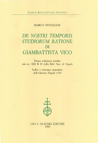 Veneziani,Marco. - De nostri temporis studiorum ratione di Giambattista Vico. Prima redazione inedita dal ms