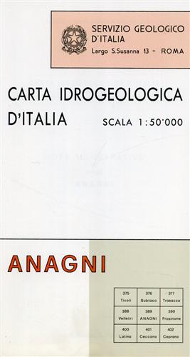 -- - Carta Geologica d'Italia. F389. Anagni (idrogeologico).