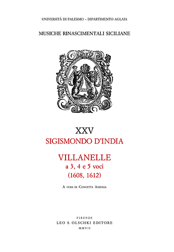 DIndia,Sigismondo. - Villanelle a 3, 4 e 5 voci. Libro primo (1608).