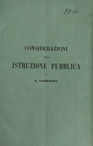 Clementi,G. (da Verona). - Considerazioni sulla istruzione pubblica.