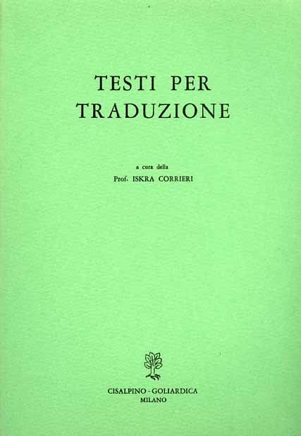 Corrieri,Iskra (a cura di). - Testi per traduzione.
