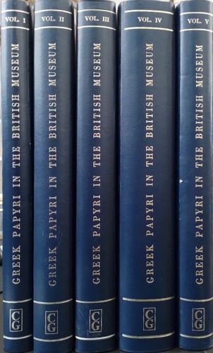 Catalogue with Texts. - Greek Papyri in the British Museum (P.Lond.). Vol.I: edited by F.G.Kenyon (L