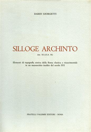Giorgetti,Dario. - Silloge Archinto. (ms.B.I.A.S.A.91).