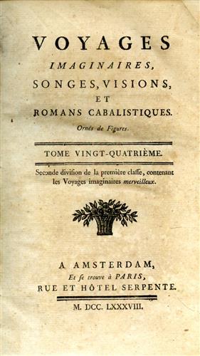 Kauffmann,M. e Sauder,Jacques. - Voyages imaginaires, songes, visions, et romans cabalistiques. Ornes de figures. Tome 24. Contiene: Julien l'apostat, vo