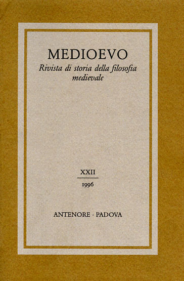 -- - Medioevo. Storia della filosofia medievale. XXII (1996). Dall'indice: Enrico Peroli, Pa