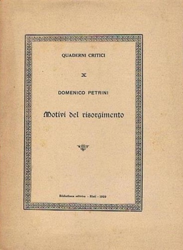 Petrini,Domenico. - Motivi del Risorgimento.