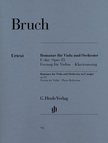 Bruch,Max. - Romanze F-dur op. 85 fr Viola und Orchester. Urtext. (Klavierauszug).