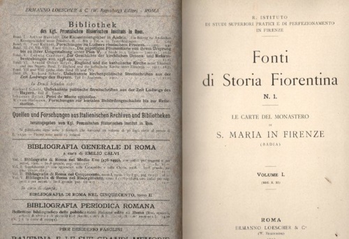 Schiapparelli,L. - Le carte del Monastero di S.Maria in Firenze (Badia). Vol.I: (sec. X,XI).