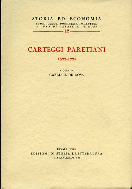 -- - Carteggi paretiani 1892-1923.