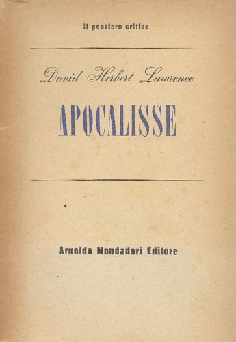 Lawrence,David Herbert. - Apocalisse.