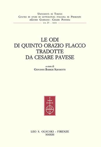 -- - Odi (Le) di Quinto Orazio Flacco tradotte da Cesare Pavese.