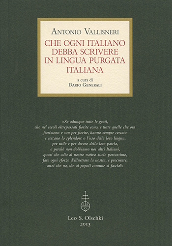 Vallisneri, Antonio. - Che ogni italiano debba scrivere in lingua purgata italiana.