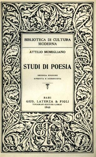 Momigliano,Attilio. - Studi di poesia.