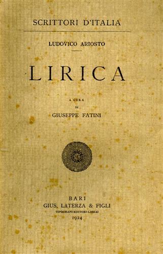 Ariosto,Ludovico. - Lirica.