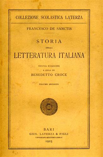 De Sanctis,Francesco. - Storia della letteratura italiana. vol.II.