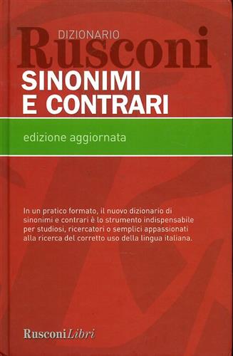 -- - Dizionario sinonimi e contrari.