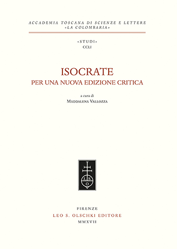 Vallozza,Maddalena (a cura di). - Isocrate. Per una nuova edizione critica.
