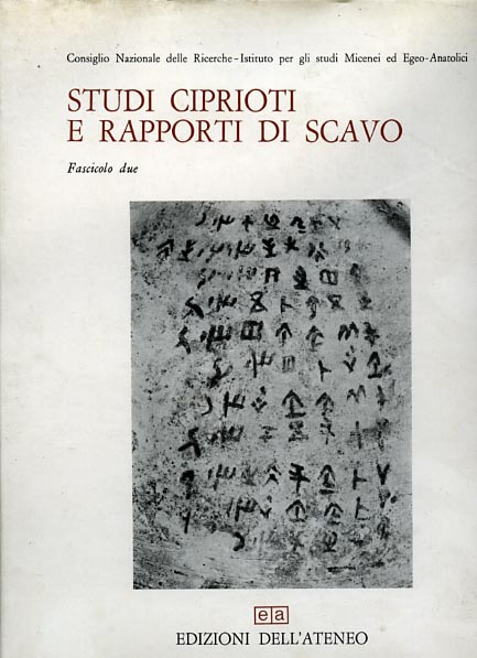 Vincentelli,I. Gallavotti,C. Karageorghis,J.V. et al. - Studi ciprioti e rapporti di scavo. Fasc.2.