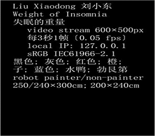 Catalogue: - Liu Xiaodong: Weight of Insomnia.