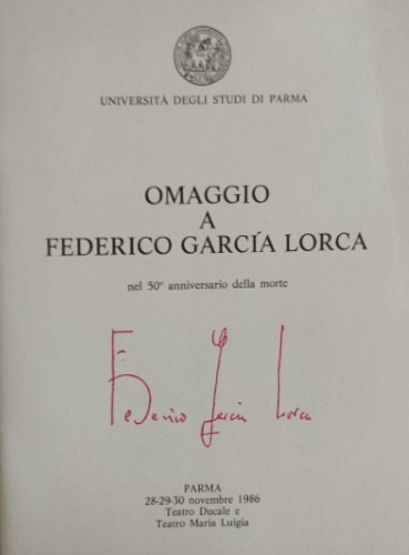 -- - Omaggio a Federico Garcia Lorca nel 50 anniversario della morte.