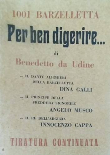 Benedetto da Udine. - 1001 barzelletta per ben digerire.