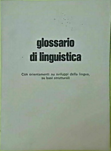 -- - Glossario di linguistica.