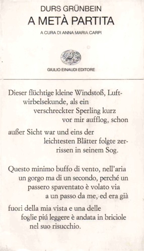 Grunbein, Durs. - A met partita. Poesie 1988-1999.