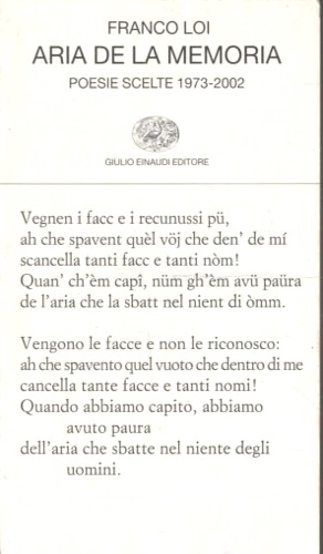 Loi,Francesco. - Aria de la memoria. Poesie scelte 1973-2002.