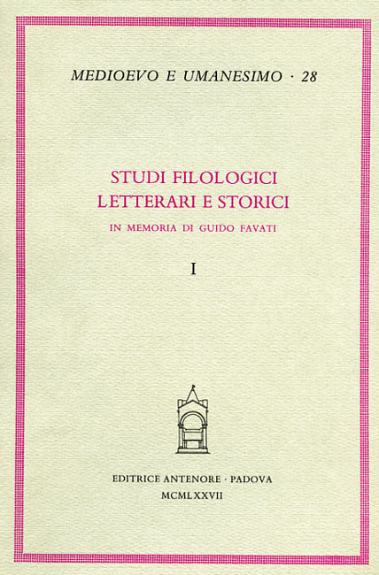 -- - Studi filologici, letterari e storici in memoria di Guido Favati.
