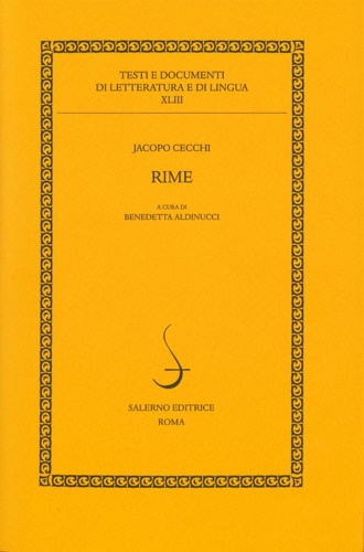 Cecchi,Jacopo. - Rime.