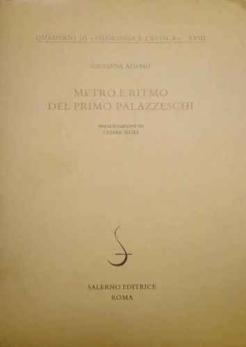 Adamo,Giuliana. - Metro e ritmo del primo Palazzeschi.