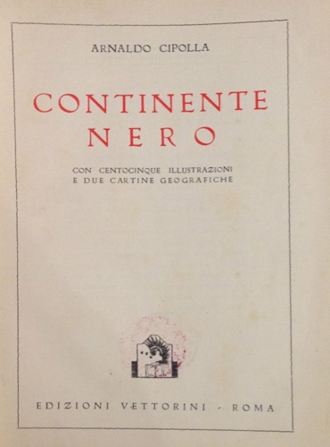 Cipolla,Arnaldo. - Continente nero.