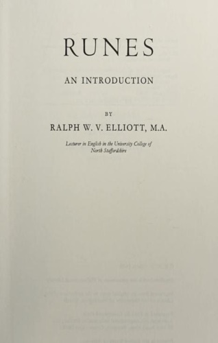 Elliott,Ralph Warren Victor. - Runes. An introduction.