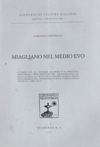 Crovella, Virgilio. - Miagliano nel Medio Evo.
