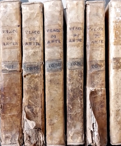 Lantier (De) Etienne-Francois. - Viaggio di Antenore in Grecia ed in Asia con delle nozioni sull'Egitto. Volume I,II,III,IV,V e VII. (Mancante del volume VI). Il volume VII: Viaggi del Giov