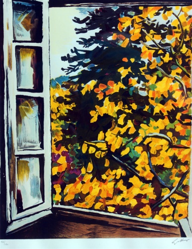 Guttuso , Renato. (Bagheria, 1911  Roma, 1987). - Veduta dalla finestra.