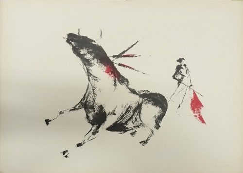 Ruy Calcada Bastos (Loureno Marques, 1930  Cascais, 1999). - Corrida. (Tratto da Tauromachia).