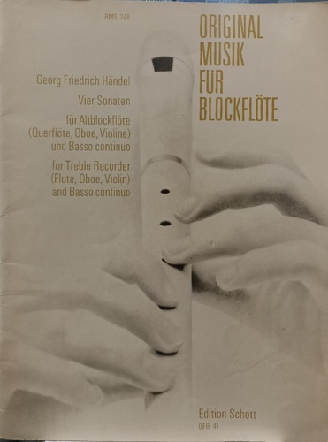 Handel, Georg Friederich. - Original Musik Fur Blockflote.