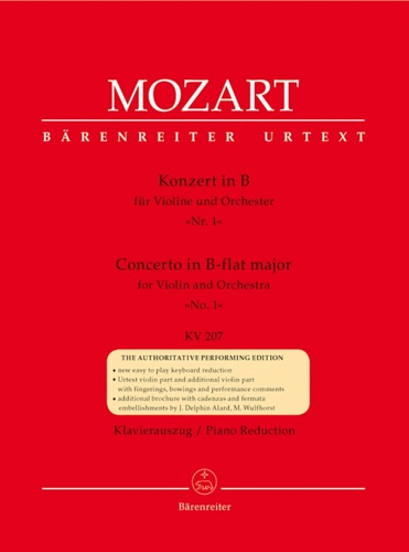Mozart,Wolfgang Amadeus. - Concerto in B-flat major for Violin and Orchestra No. 1. KV 207.