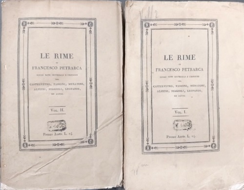Petrarca,Francesco. - Le rime. Colle note letterali e critich