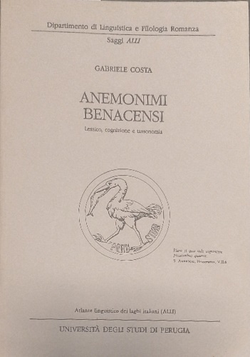 Costa,Gabriele. - Anonimi benacensi. lessico cognizione e tassonomia.