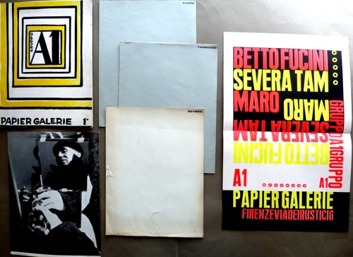-- - Papier galerie 1. Gruppo A1. Carlo Severa, Delia Betto, Loris Fucini, Plinio Tammaro.