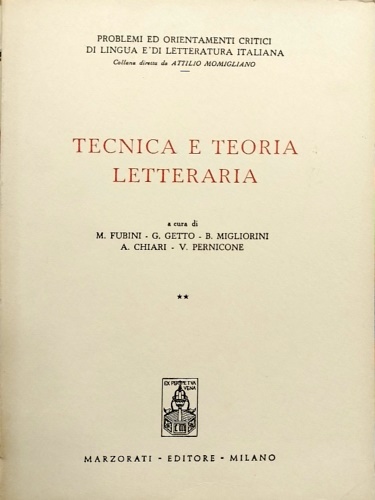 -- - Tecnica e Teoria letteraria.