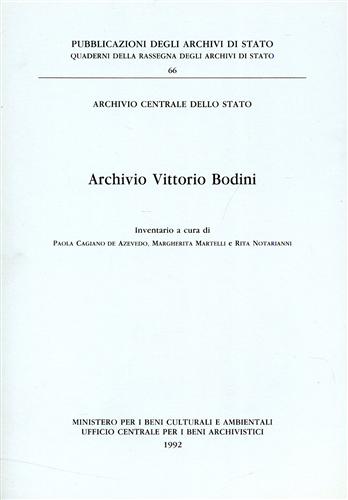 -- - Archivio Vittorio Bodini. Inventario.