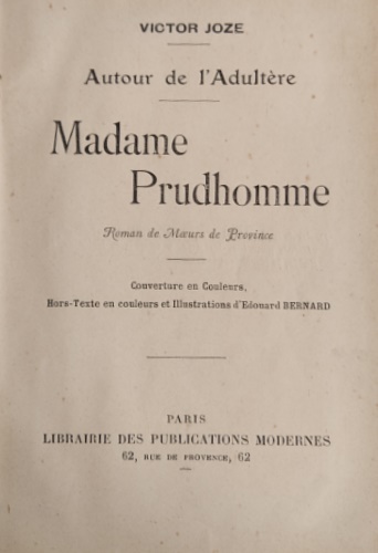 Joze,Victor. - Madame Prudhomme.